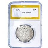 1942 Walking Liberty Half Dollar PGA MS66