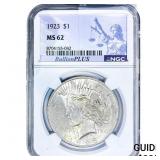 1923 Silver Peace Dollar NGC MS62
