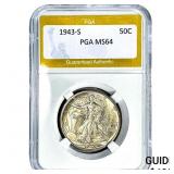 1943-S Walking Liberty Half Dollar PGA MS64