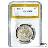 1941-S Walking Liberty Half Dollar PGA MS64