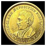 1904 Gold Lewis and Clark Exposition $1 CLOSELY UN