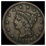 1843 Braided Hair Large Cent LIGHTLY CIRCULATED