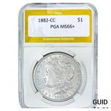 1882-CC Morgan Silver Dollar PGA MS66+