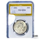 1941 Walking Liberty Half Dollar PGA MS66