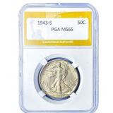 1943-S Walking Liberty Half Dollar PGA MS65