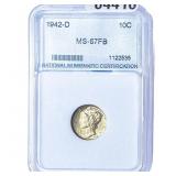 1942-D Mercury Silver Dime NNC MS67 FB