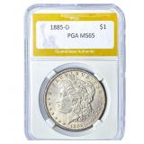1885-O Morgan Silver Dollar PGA MS65
