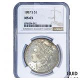 1887-S Morgan Silver Dollar NGC MS63