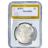 1878-S Morgan Silver Dollar PGA MS64