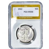 1942 Walking Liberty Half Dollar PGA MS66