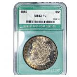 1885 Morgan Silver Dollar NTC MS63 PL