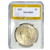 1922 Silver Peace Dollar PGA MS64