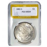 1882-S Morgan Silver Dollar PGA MS64