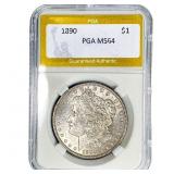 1890 Morgan Silver Dollar PGA MS64
