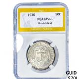 1936 Rhode Island Half Dollar PGA MS66