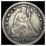 1891-S Silver Quarter Dollar LIGHTLY CIRCULATED