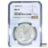 1878-S Morgan Silver Dollar NGC MS62