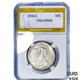 1944-S Walking Liberty Half Dollar PGA MS64