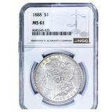 1888 Morgan Silver Dollar NGC MS61