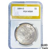1884-O Morgan Silver Dollar PGA MS64