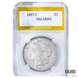 1887-S Morgan Silver Dollar PGA MS63