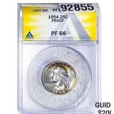 1954 Washington Silver Quarter ANACS PF66