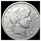 1901 Barber Silver Quarter NEARLY UNCIRCULATED