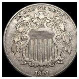 1870 Shield Nickel NEARLY UNCIRCULATED