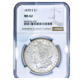 1878-S Morgan Silver Dollar NGC MS62
