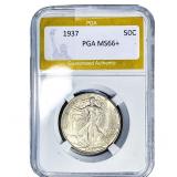 1937 Walking Liberty Half Dollar PGA MS66+