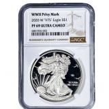 2020 W 'V75' Silver Eagle NGC PF69 Ultra Cameo