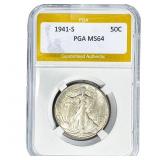 1941-S Walking Liberty Half Dollar PGA MS64