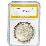 1890 Morgan Silver Dollar PGA MS63