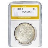 1880-O Morgan Silver Dollar PGA MS63