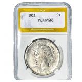 1921 Silver Peace Dollar PGA MS63