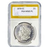 1878-CC Morgan Silver Dollar PGA MS65 PL