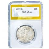 1937-D Walking Liberty Half Dollar PGA MS66