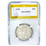 1938 Walking Liberty Half Dollar PGA MS65