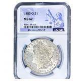 1883-O Morgan Silver Dollar NGC MS62