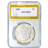 1889 Morgan Silver Dollar PGA MS65