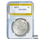 1890-S Morgan Silver Dollar PGA MS63