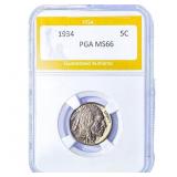 1934 Buffalo Nickel PGA MS66