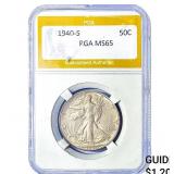 1940-S Walking Liberty Half Dollar PGA MS65