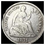 1871 Silver Half Dime LIGHTLY CIRCULATED