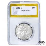 1941-S Walking Liberty Half Dollar PGA MS64