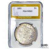 1891 Morgan Silver Dollar PGA MS63