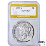 1926-S Silver Peace Dollar PGA MS64