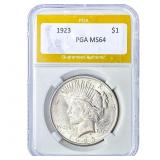 1923 Silver Peace Dollar PGA MS64