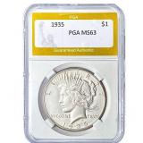 1935 Silver Peace Dollar PGA MS63