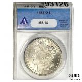 1885-O Morgan Silver Dollar ANACS MS65